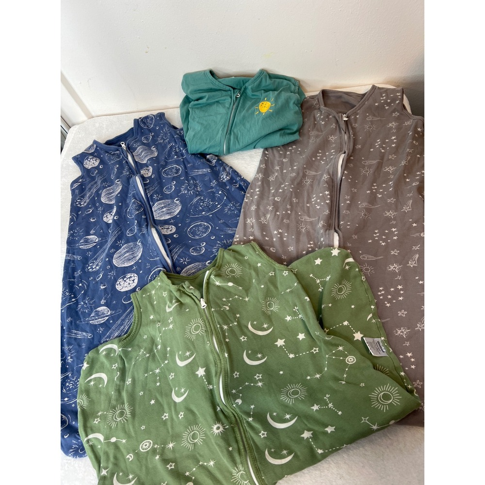 Lot 4 Cotton Sleep Sacks L& XL 18-24 Months Celestial Sun Moon Stars Set